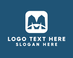 Go Kart - Blue Letter M App logo design