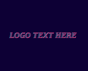 Glowing - Glitch Neon Bar logo design