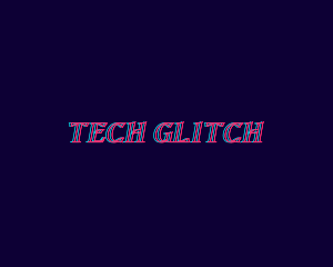 Glitch Neon Bar logo design