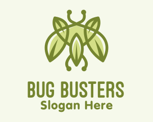 Green Bug Leaf logo design