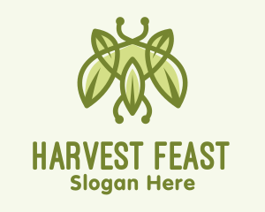 Green Bug Leaf logo design