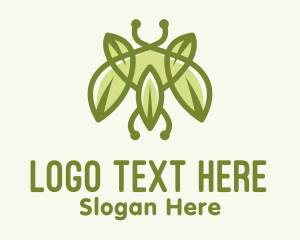 Caterpillar - Green Bug Leaf logo design