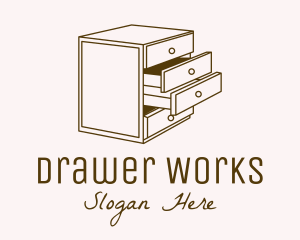 Drawer - Minimalistic Furniture Cabinet logo design
