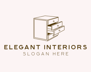 Minimalistic Furniture Cabinet logo design