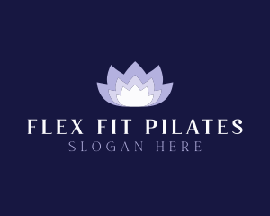 Pilates - Lavender Lotus Flower logo design