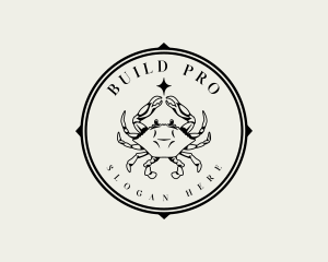 Emblem - Restaurant Seafood Crab logo design