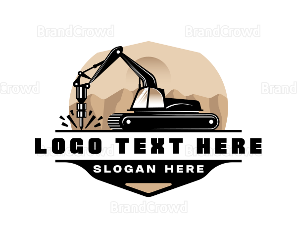 Excavator Digger Construction Logo