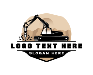 Badge - Excavator Digger Construction logo design