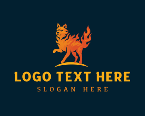 Dog - Flaming Alpha Wolf logo design