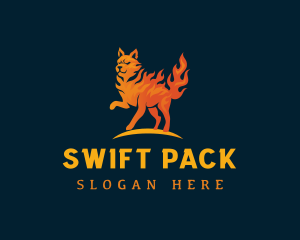 Pack - Flaming Alpha Wolf logo design