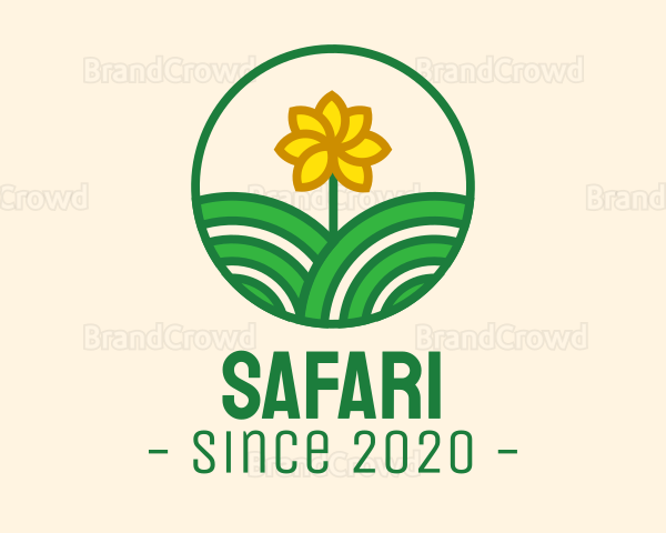 Yellow Sunflower Flower Garden Logo