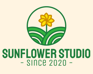Sunflower - Yellow Sunflower Flower Garden logo design