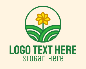 Yellow Sunflower Flower Garden Logo