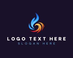 Cold - Thermal Heating Cooling logo design