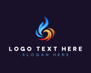 Heating - Thermal Heating Cooling logo design