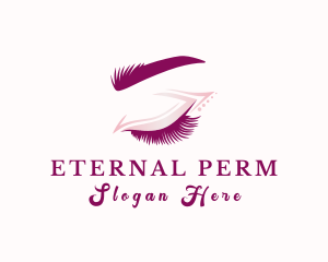 Perm - Aesthetic Eyelash Beauty logo design