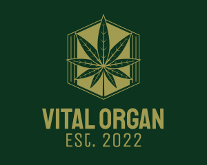 Organic Marijuana Leaf logo design