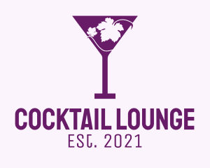 Violet Martini Glass  logo design