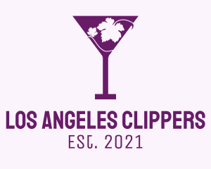 Liquor - Violet Martini Glass logo design