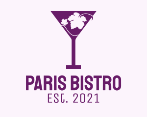 Violet Martini Glass  logo design