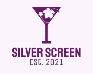 Lounge - Violet Martini Glass logo design