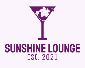 Violet Martini Glass  logo design