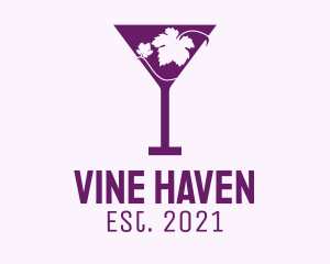 Violet Martini Glass  logo design