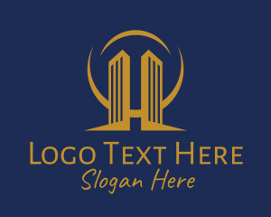 Luxe - Gold Condominium Tower logo design