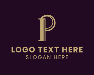 Business Ventures - Simple Minimalist Business Letter P logo design
