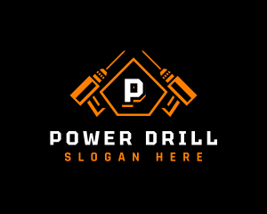 Drill Construction Contractor logo design