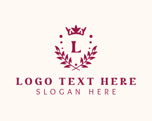 Luxe - Royalty Crown Wreath logo design