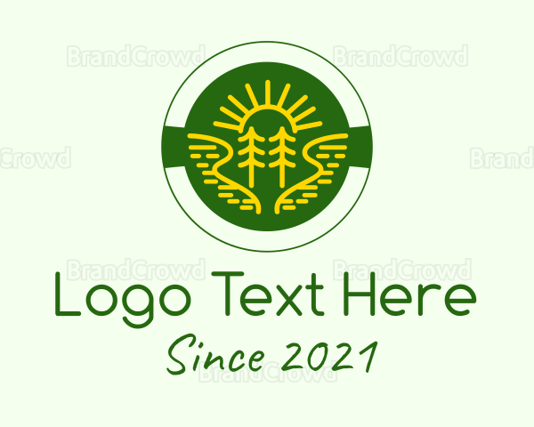 Golden Sun Tree Badge Logo