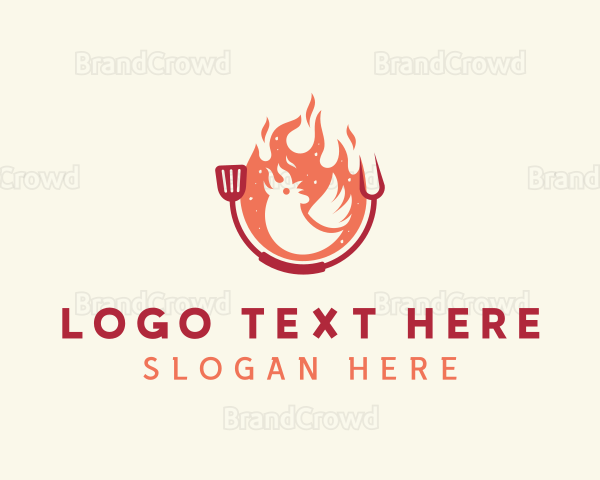 Flaming BBQ Chicken Logo