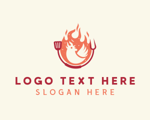 Flaming - Flaming BBQ Chicken logo design