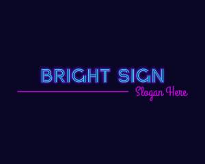 Sign - Cool Neon Light Sign logo design