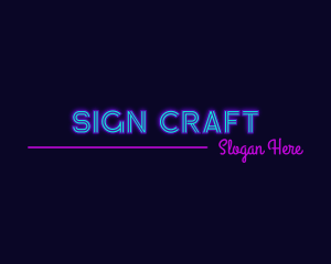 Sign - Cool Neon Light Sign logo design