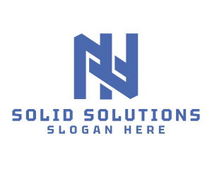 Solid - Blue Interlaced N logo design