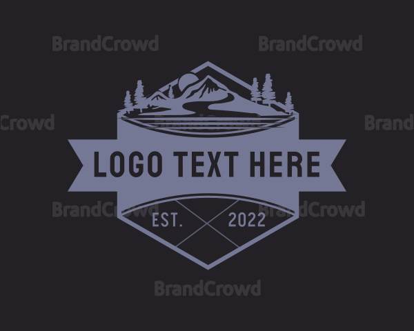 Mountain Hiking Badge Logo