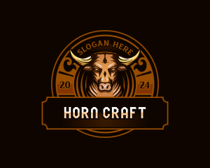 Bull Horn Animal logo design