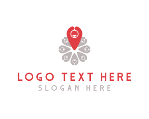 Human - Community Location Pin logo design