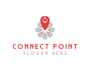 Meeting - Community Location Pin logo design