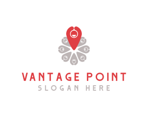 Point - Community Location Pin logo design