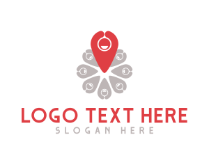 Meeting - Community Location Pin logo design