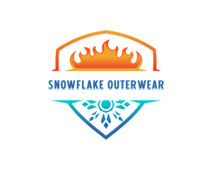 Fire Snowflake Ventilation logo design