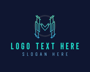 Gradient - Futuristic Modern Letter M logo design