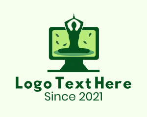 Computer Monitor - Online Yoga Fitness Class logo design