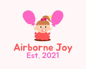 Sitting Baby Balloon  logo design