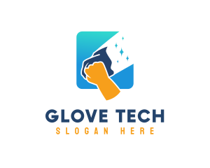 Glove Wipe Sanitation logo design