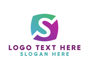 Negative Space - Modern Tech Media Letter S logo design