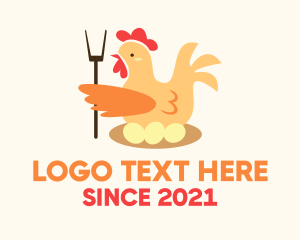 Farm Animal - Chicken Egg Farmer logo design